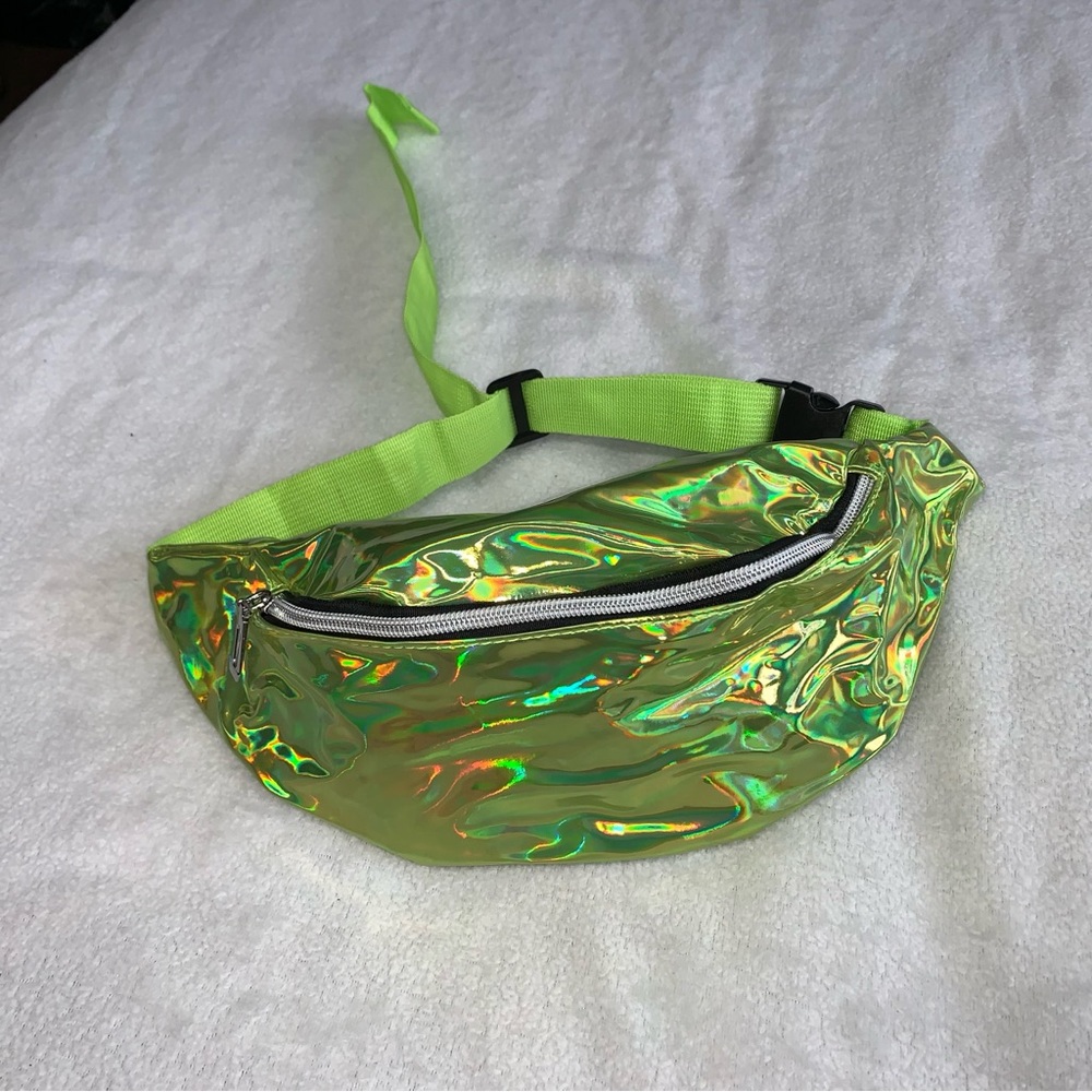 New Unisex Neon Holographic Adjustable Waist Sling Bag Fanny Pack (color choice) - Picture 6 of 12